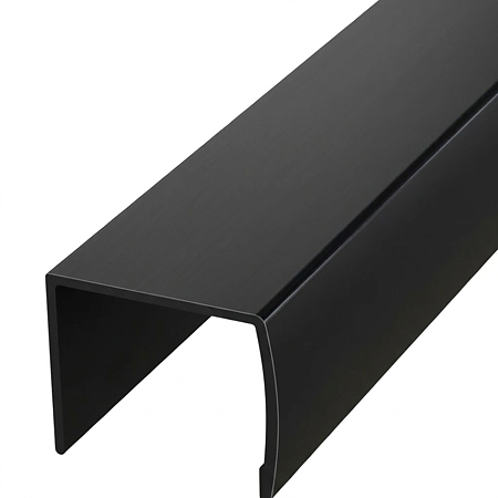 Profil din aluminiu tip U, negru, 2.5 m